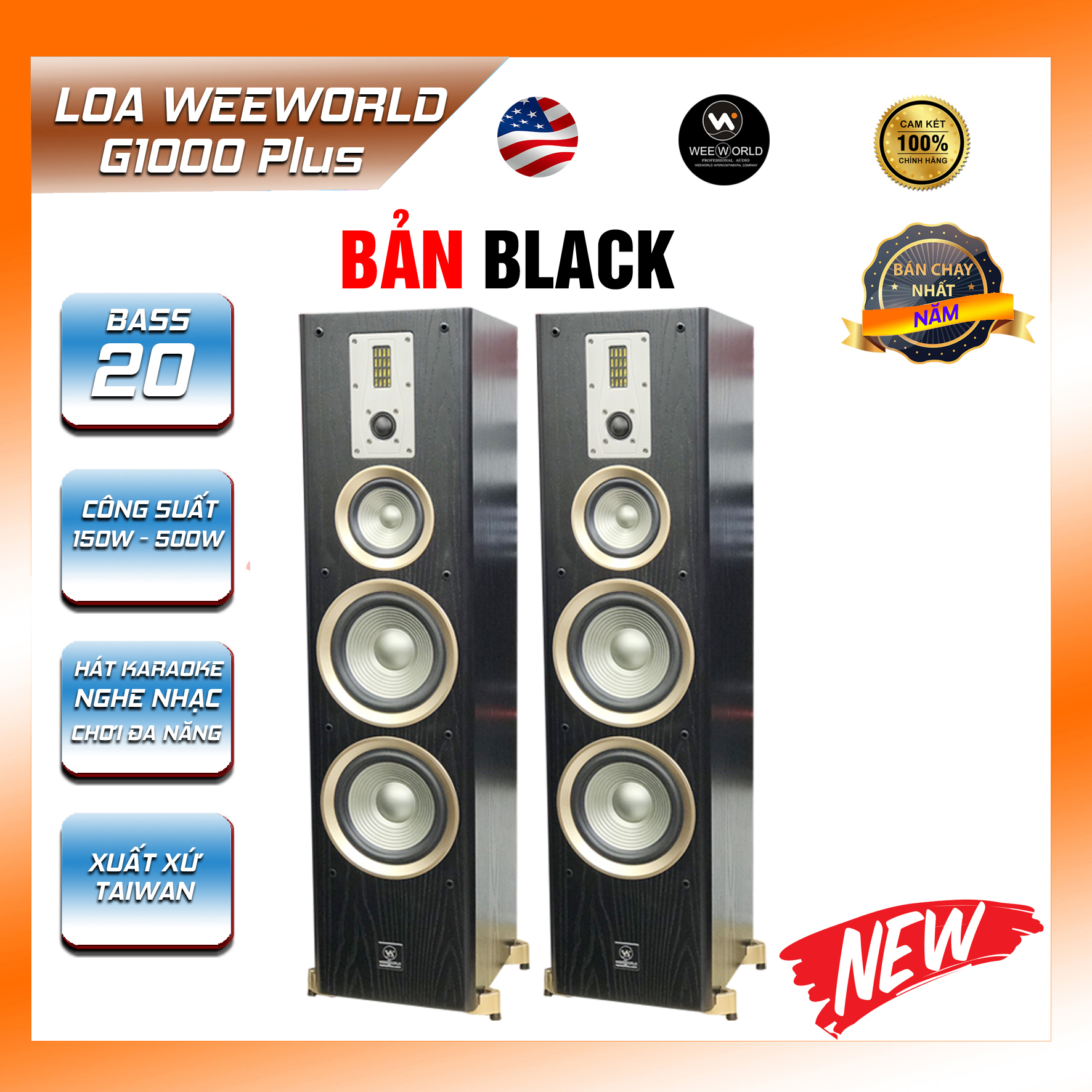Loa Cây Weeworld G1000Plus - Black (Ảnh 1)