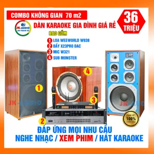 Dàn Karaoke Gia Đình Loa Weeworl W938, Sub Monster, Đẩy X23Pro, Mic W321